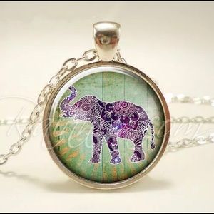 Purple Elephant Nature Safari Necklace Gift Boho